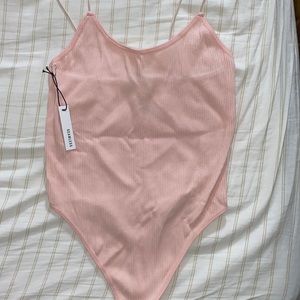 Forever21 Pink bodysuit skinny straps